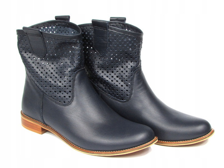 AŻUROWE BOTKI SKÓRA NATURALNA WODNIAK (352)