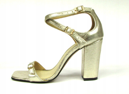 SANDAŁKI NA SŁUPKU WODNIAK SKÓRA NATURALNA(507z)