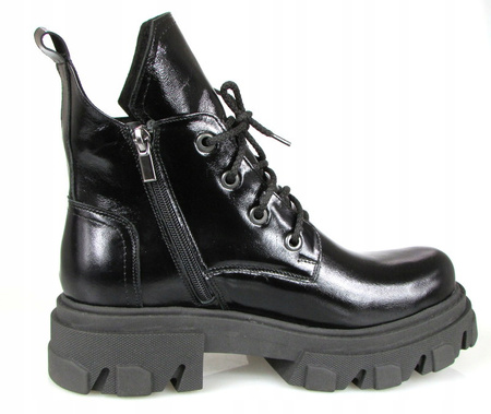 BOTKI w stylu WEDNESDAY ADAMS SKÓRA NATURALNA 37