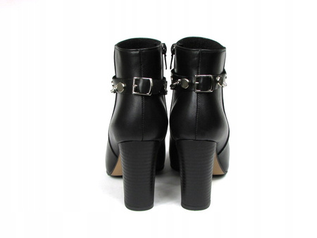 BOTKI NA SŁUPKU 9cm SKÓRA NATURALNA (557) 