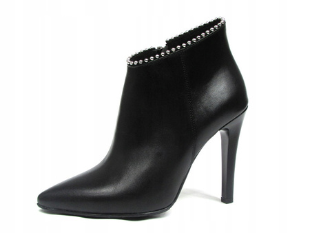 BOTKI NA SZPILCE 10cm SKÓRA NATURALNA (450) 37