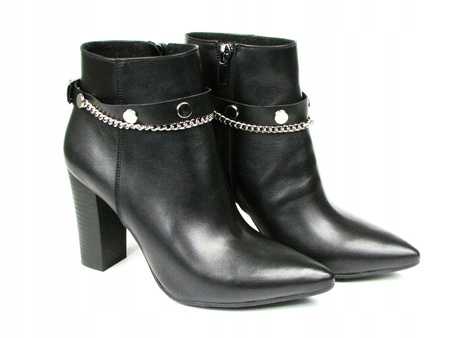 BOTKI NA SŁUPKU 9cm SKÓRA NATURALNA (557) 