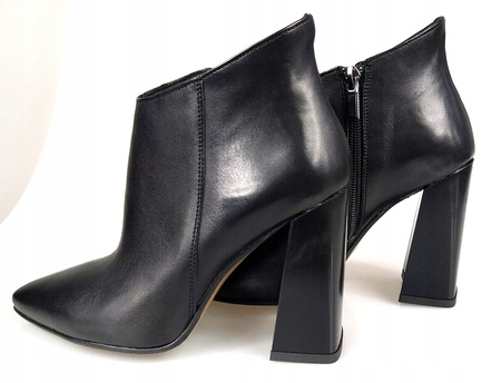 BOTKI NA SŁUPKU 10cm SKÓRA NATURALNA (441N) 