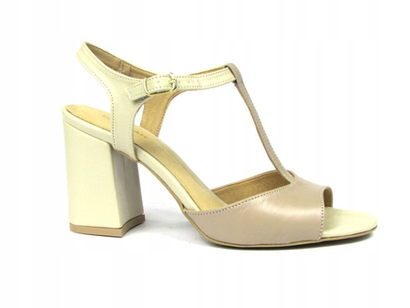 SANDAŁKI NA SŁUPKU SKÓRA NATURALNA (504be) 