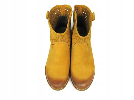 AŻUROWE BOTKI SKÓRA NATURALNA WODNIAK (352k)