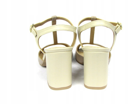 SANDAŁKI NA SŁUPKU SKÓRA NATURALNA (504be) 