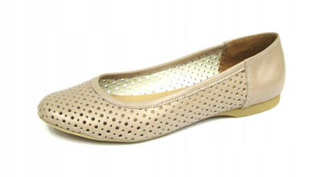 BALERINY AŻUROWE SKÓRA NATURALNA (098)