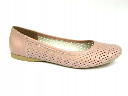 BALERINY AŻUROWE SKÓRA NATURALNA (098)