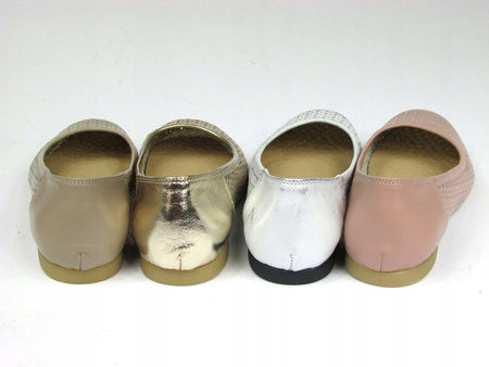 BALERINY AŻUROWE SKÓRA NATURALNA (098)