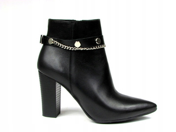 BOTKI NA SŁUPKU 9cm SKÓRA NATURALNA (557)