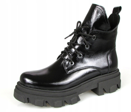 BOTKI w stylu WEDNESDAY ADAMS SKÓRA NATURALNA 37