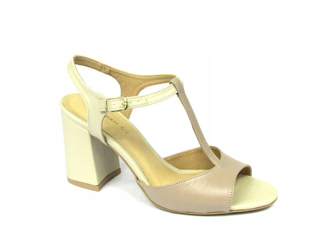 SANDAŁKI NA SŁUPKU SKÓRA NATURALNA (504be) 