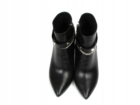 BOTKI NA SŁUPKU 9cm SKÓRA NATURALNA (557) 