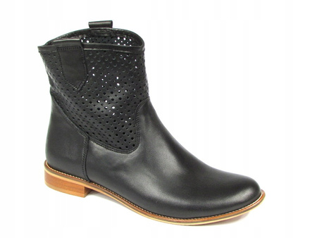 AŻUROWE BOTKI SKÓRA NATURALNA WODNIAK (352c)