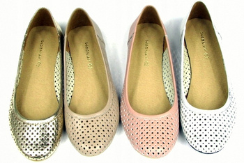 BALERINY AŻUROWE SKÓRA NATURALNA (098) 